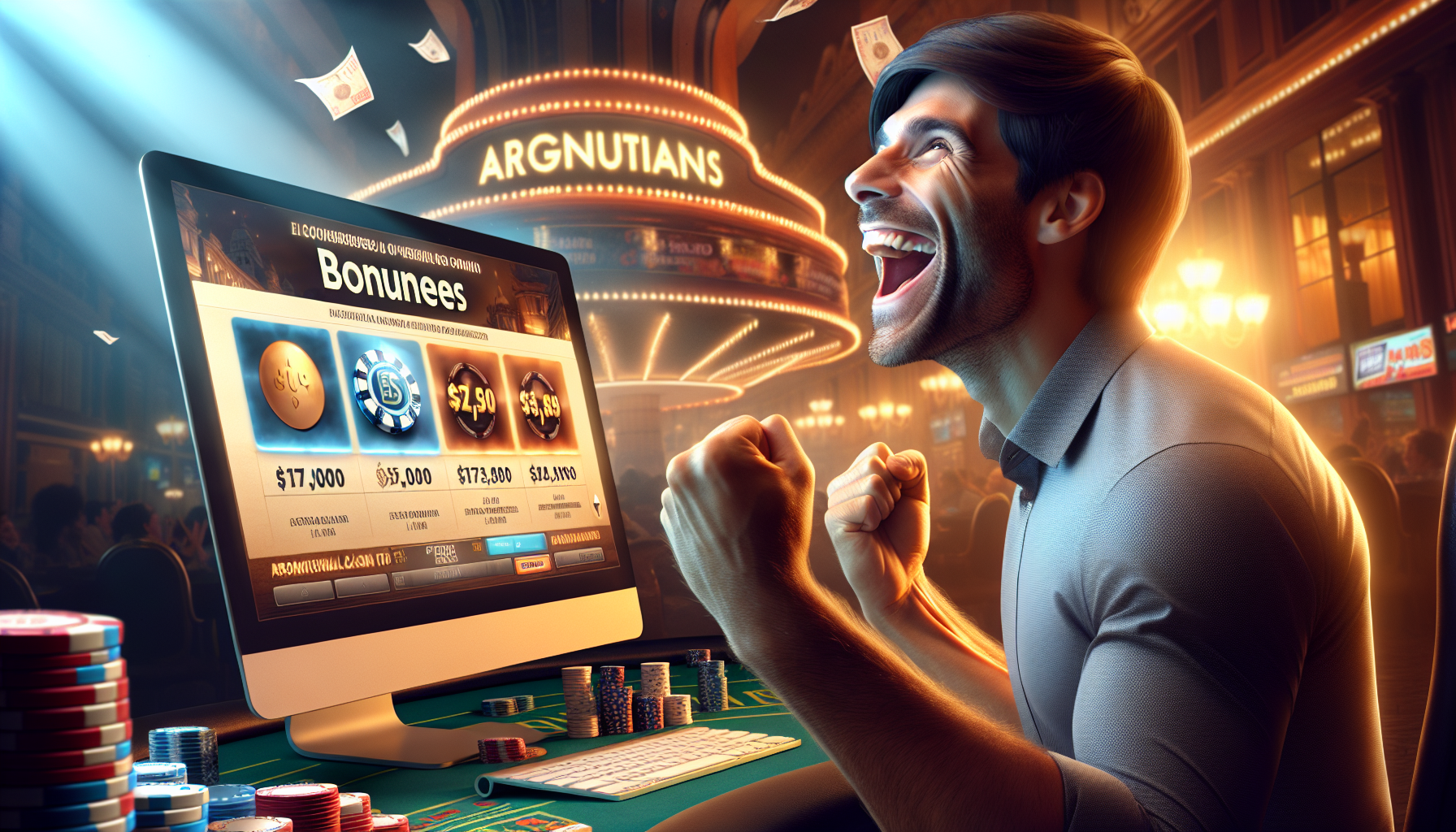 Jugador recibe bono de bienvenida Bet365 Casino en sesión nocturna desde Argentina