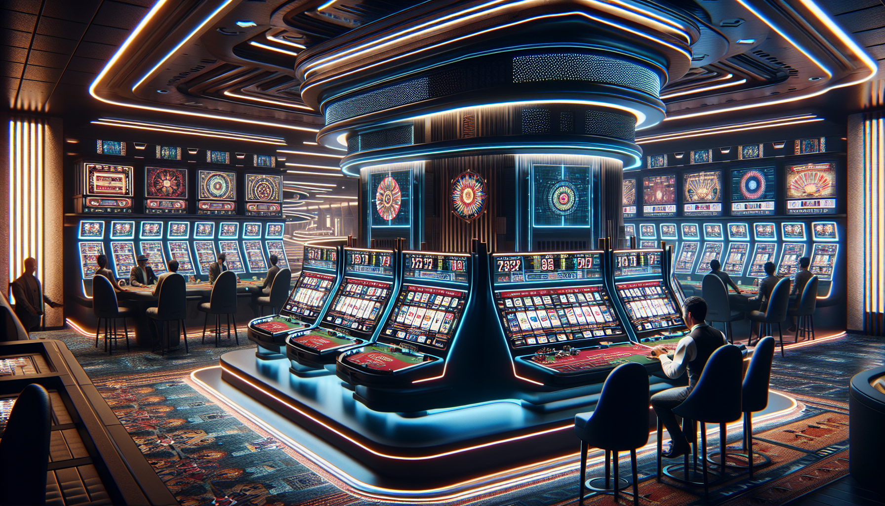 Variedad de juegos de casino Bet365: tragamonedas y blackjack en vivo en ambiente moderno argentino.