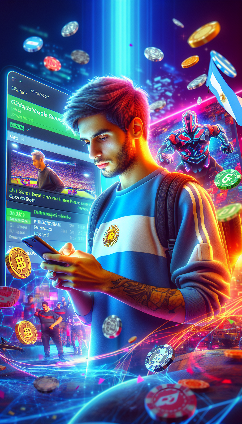 Usuario argentino apostando en eSports desde su móvil en bet365