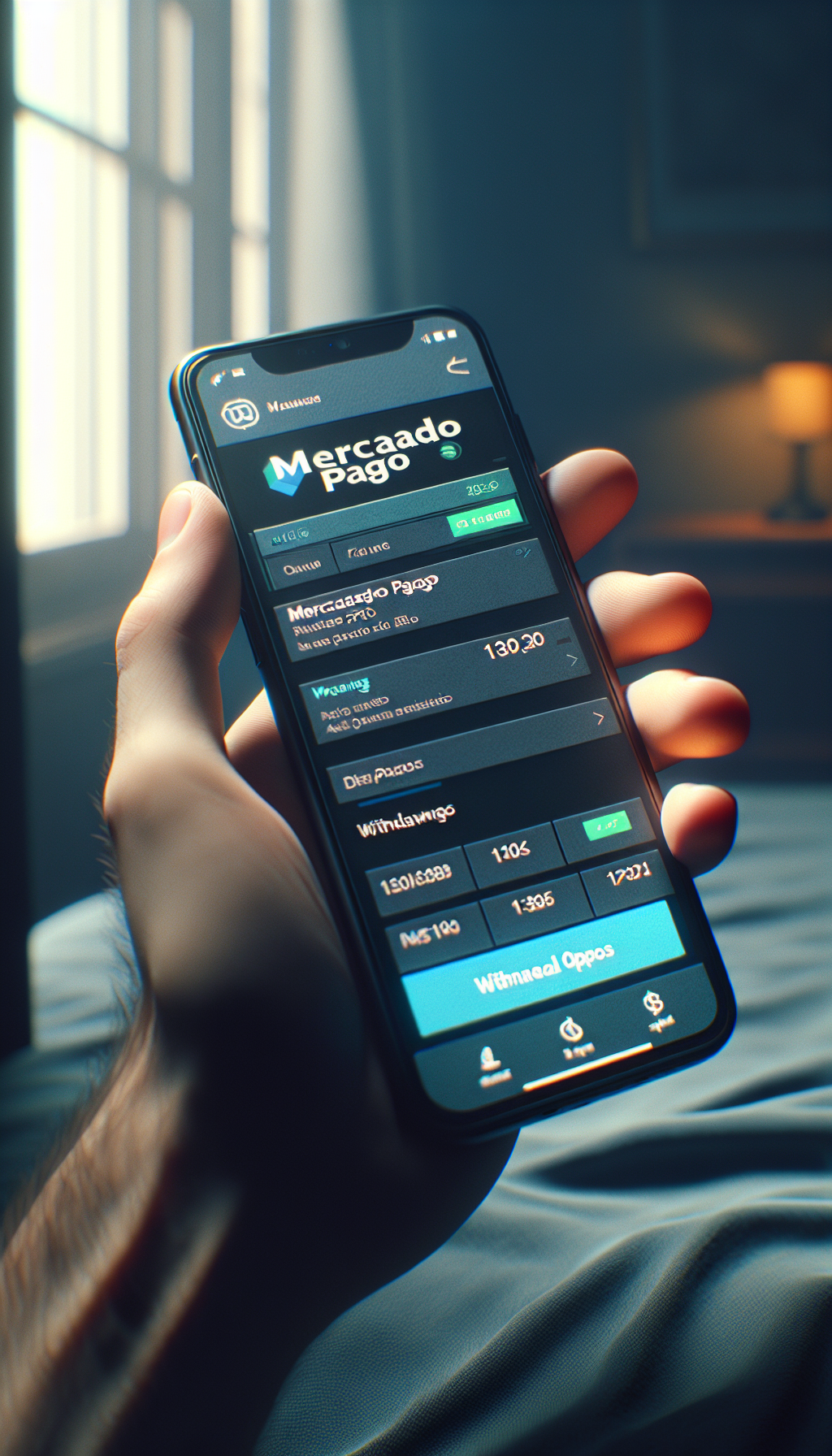 Retiro de dinero Bet365 usando Mercado Pago en dispositivo móvil.