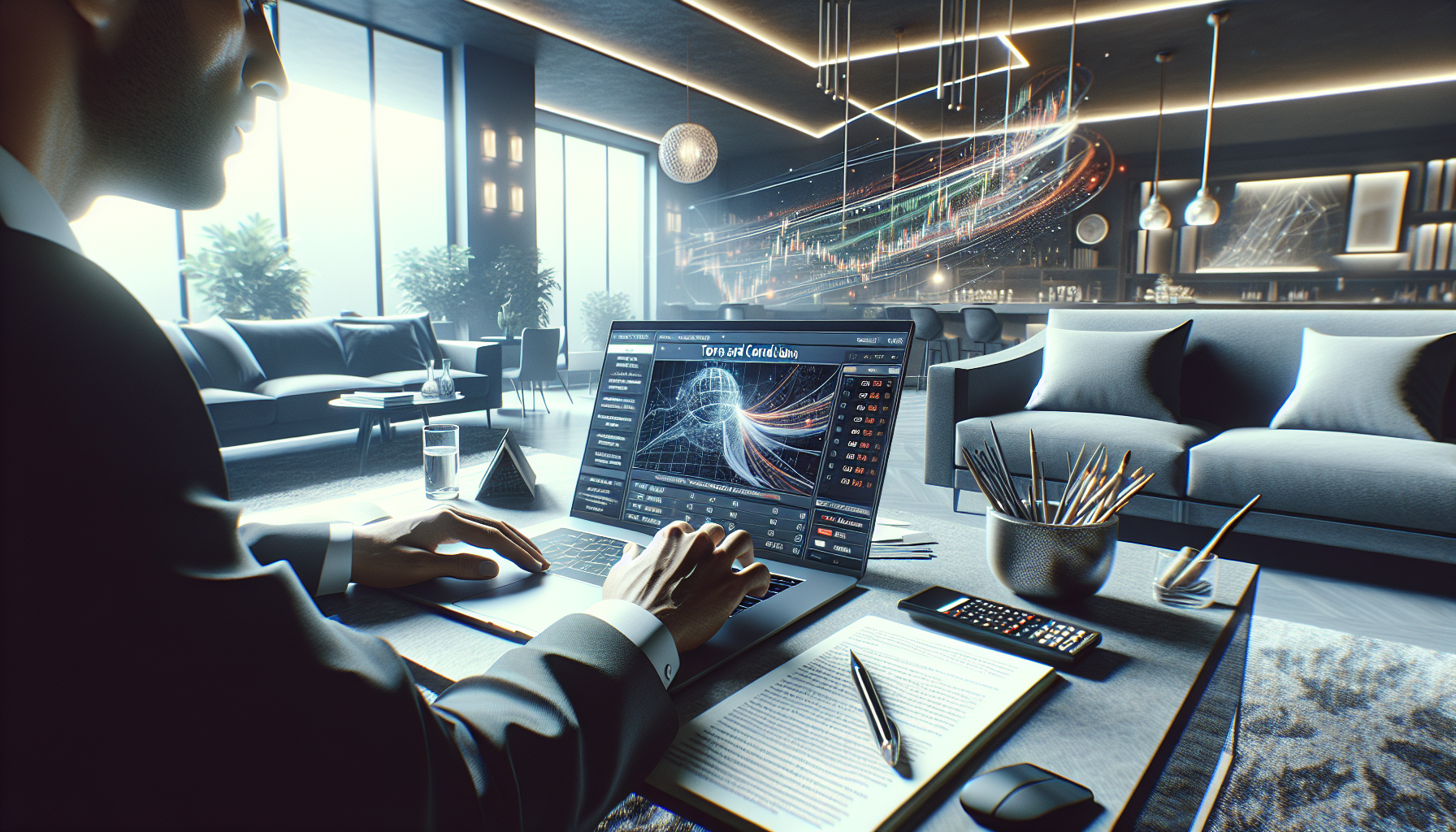 Persona analizando términos y condiciones de apuestas en Bet365 desde Argentina